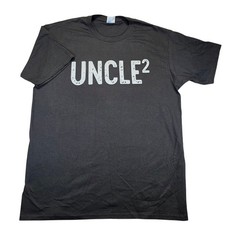 Port & Company Mens Uncle Squared Graphic T-Shirt Black Cotton Large