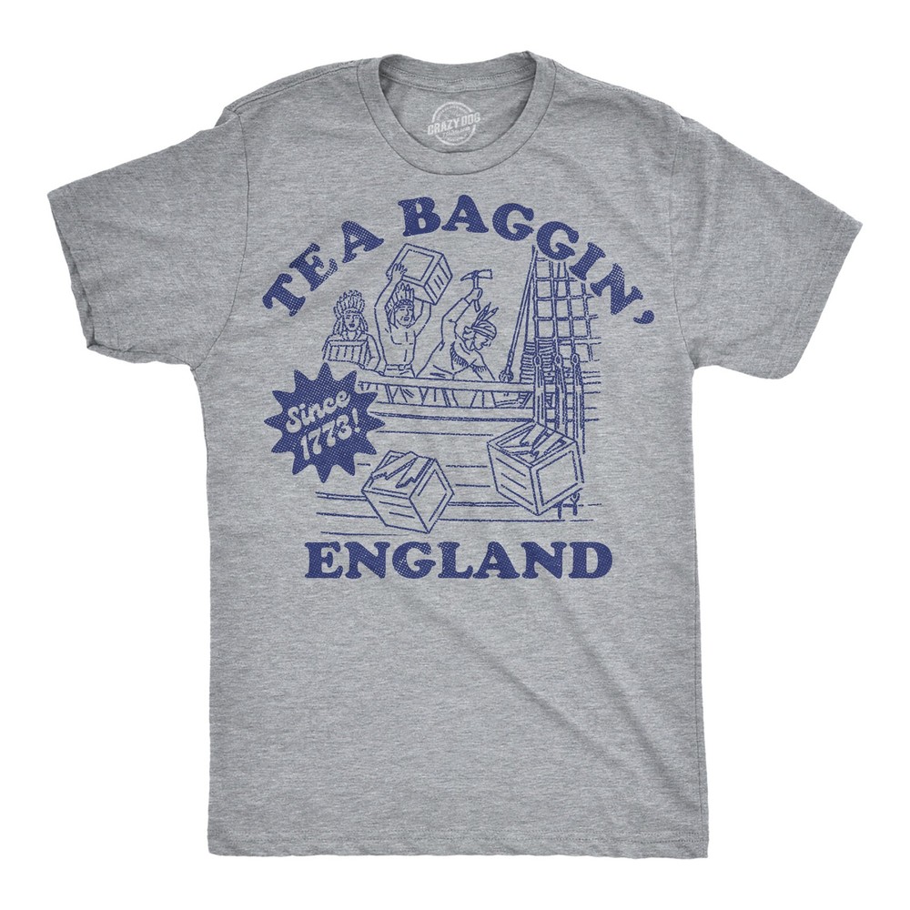 Mens Funny T Shirts Tea Baggin England Sarcastic Fourth Of July Graphic Novelty