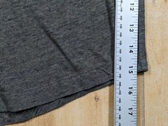 Buck Mason Men’s Large Tri-Blend Curved Hem T-Shirt Dark Grey Heather Crew Neck