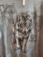 Vintage 90s Wolf Preservation Conservation All Over Print T-Shirt Sansegal XL
