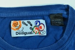 DESIGUAL Blue Medium Embroidered Y2K Vintage Men’s Short Sleeve Shirt
