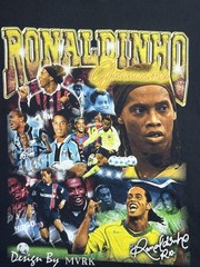 MVRK Brazil Ronaldinho Gaucho #10 Soccer Career T-shirt Men’s Size L Black