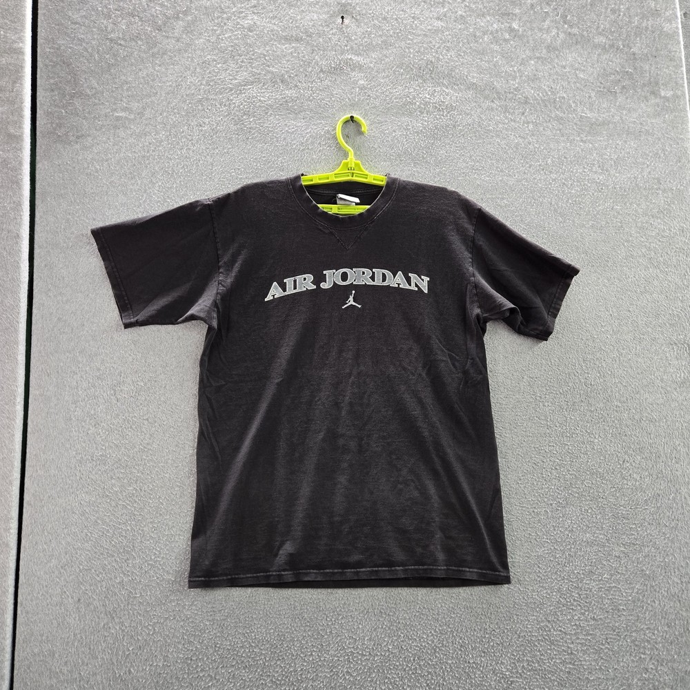 Jordan Men Shirt Medium Black Air Jumpman Logo Short Sleeve Y2K
