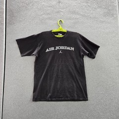 Jordan Men Shirt Medium Black Air Jumpman Logo Short Sleeve Y2K
