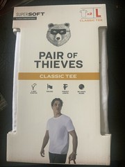 Pair of Thieves Men’s Classic White Soft Tee T Shirt 2 Pack Size L Large NEW