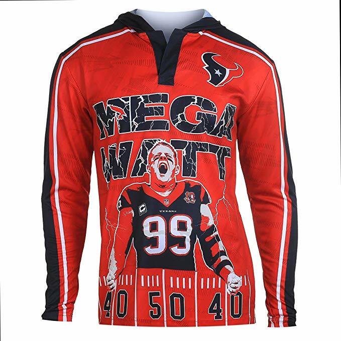 Klew Men’s NFL Houston Texans 2015 J.J. Watt #99 Player Hoodie Tee
