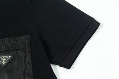 Prada Men’s black round-neck short-sleeved shirt size XXL