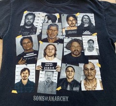 Vintage SONS of ANARCHY Mug Shot T-shirt Men’s Large Black Graphic Tee Shirt