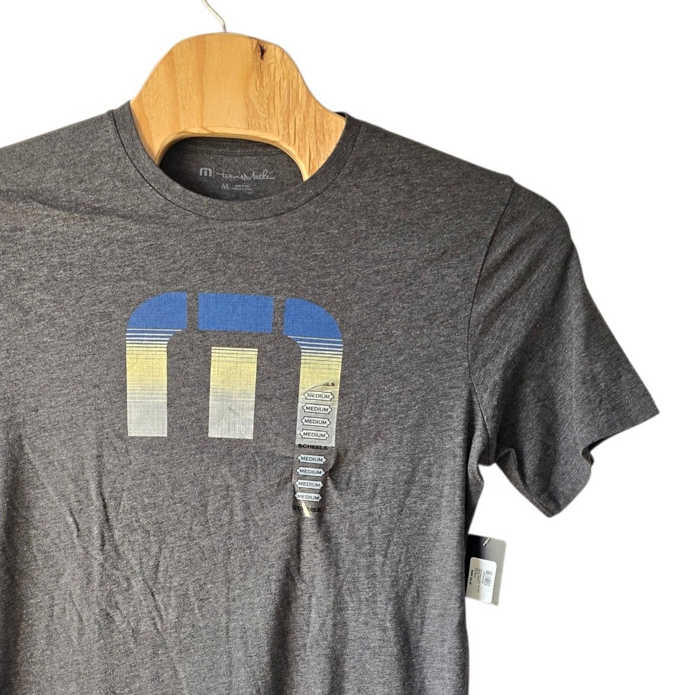 Travis Mathew Seize The Carp Graphic T Shirt Men’s Med Charcoal Gray Pima Cotton