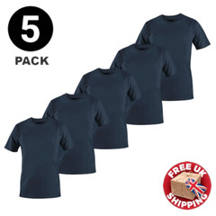 Mens Plain T-Shirt 5 Pack 100% Cotton Heavy Blend High Quality Short Sleeve Tee