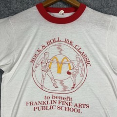 VINTAGE 80s Franklin Fine Arts School Chicago T Shirt Men M McDonalds Rockabilly