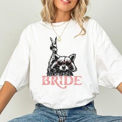 Funny Raccoon Bride Gift Soft Cotton Comfort Tee Bachelorette Party Idea