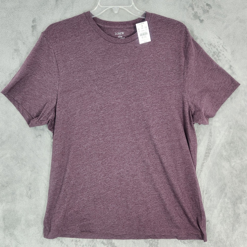 J Crew Factory Mens Washed Jersey Short Sleeve Tee 2X Heather Purple/Plum