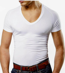 New Mr Davis 3 pairs of traditional cut v neck undershirt m