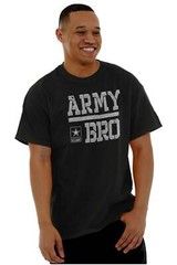 US Army Bro United States Military Star Logo Mens Casual Crewneck T Shirts Tees