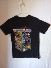 WWE WrestleMania Shirt Mens S Black Ultimate Warrior Macho Man Randy Savage