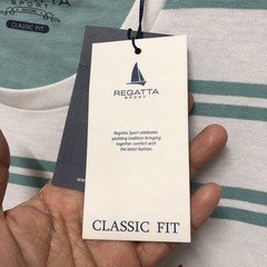 Regatta Sport Mens Shirt Extra Large Classic Fit Crew Neck Green White NEW