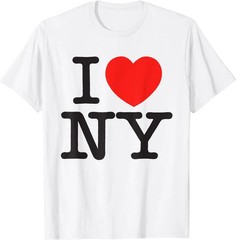 New York City Souvenir T-Shirt NYC Tourist Red Heart Graphic Tee White