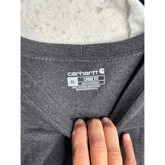 Carhartt Mens Loose Fit Long Sleeve Graphic Logo T-Shirt Charcoal Gray XL K231