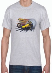 Adult DryBlend® T-Shirt – (YELLOW DRAGSTER LEGENDS – HOT ROD)