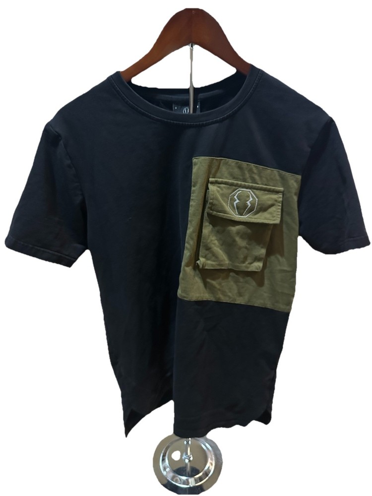 Mercosaki Techwear Cargo Pocket Tee XXL Black Olive Utility Streetwear