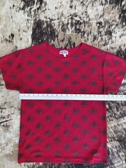 Vintage 1990s T-Shirt Red with Black Geometric Pattern Size 2X
