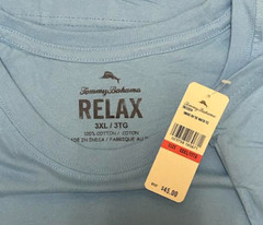 $45 TOMMY BAHAMA Sky Blue ONE SWAY AT A TIME Relaxed Fit Short Sleeve T-shirt
