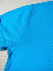 Polo Ralph Lauren Shirt Mens Medium Blue Waffle Knit Pony Logo Preppy Minimalist