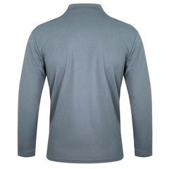 Men’s Polo Shirt-Spring and Autumn Casual Business Buckle Henry Collar Long slee