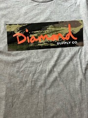 DIAMOND SUPPLY COMPANY BOX LOGO LONG SLEEVE GRAY T-SHIRT LONG SLEEVES SIZE M