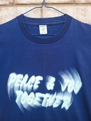Vintage 80s Single Stitch Peace And Joy Together Glow In The Dark Rare T Size XL