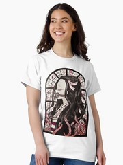 Anime Stained Glass Blood Demon Nezuko Cute Demon Slayer Basic T Shirt