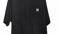 Carhartt Mens Black T-Shirt Solid Cotton Short Sleeve Round Neck Pocket Size XL