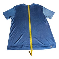 Stacy Adams Mens XL Blue Textured Ribbed Short Sleeve Crewneck T-Shirt