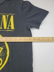 Old Navy Nirvana Smiley Face Band T-Shirt Small Gray Graphic Yellow Logo