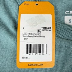 Carhartt Men’s S Loose Fit Pocket Henley T-Shirt Summer Blue Heather NWT TK0084