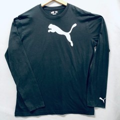 Puma Men L Shirt Black Long Sleeve Cotton Poly Blend Athlete Basketball Run