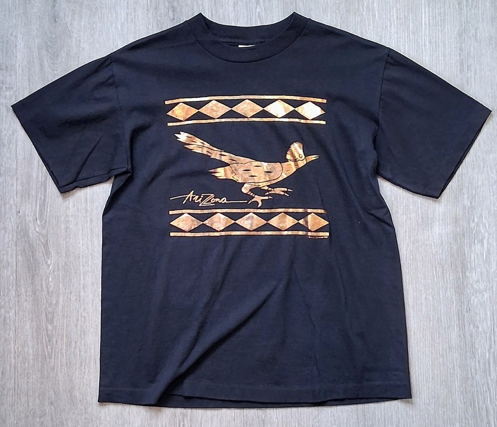 Vtg 1990 Arizona Tourist T Shirt USA/Single Stitched “Copper Foil” Bird Print 🏜