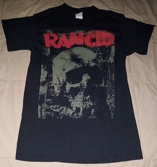 2 RANCID T SHIRTS MENS SMALL BLACK PUNK ROCK BAND SKULL PRINT LOGO