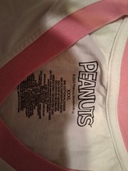 Peanuts Womens XXXL Ringer T-Shirt White/Pink Graphic Snoopy Woodstock