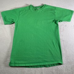 Vintage Pluma Shirt Mens Medium Green Heavyweight Blank Tee Crewneck Cotton 90s