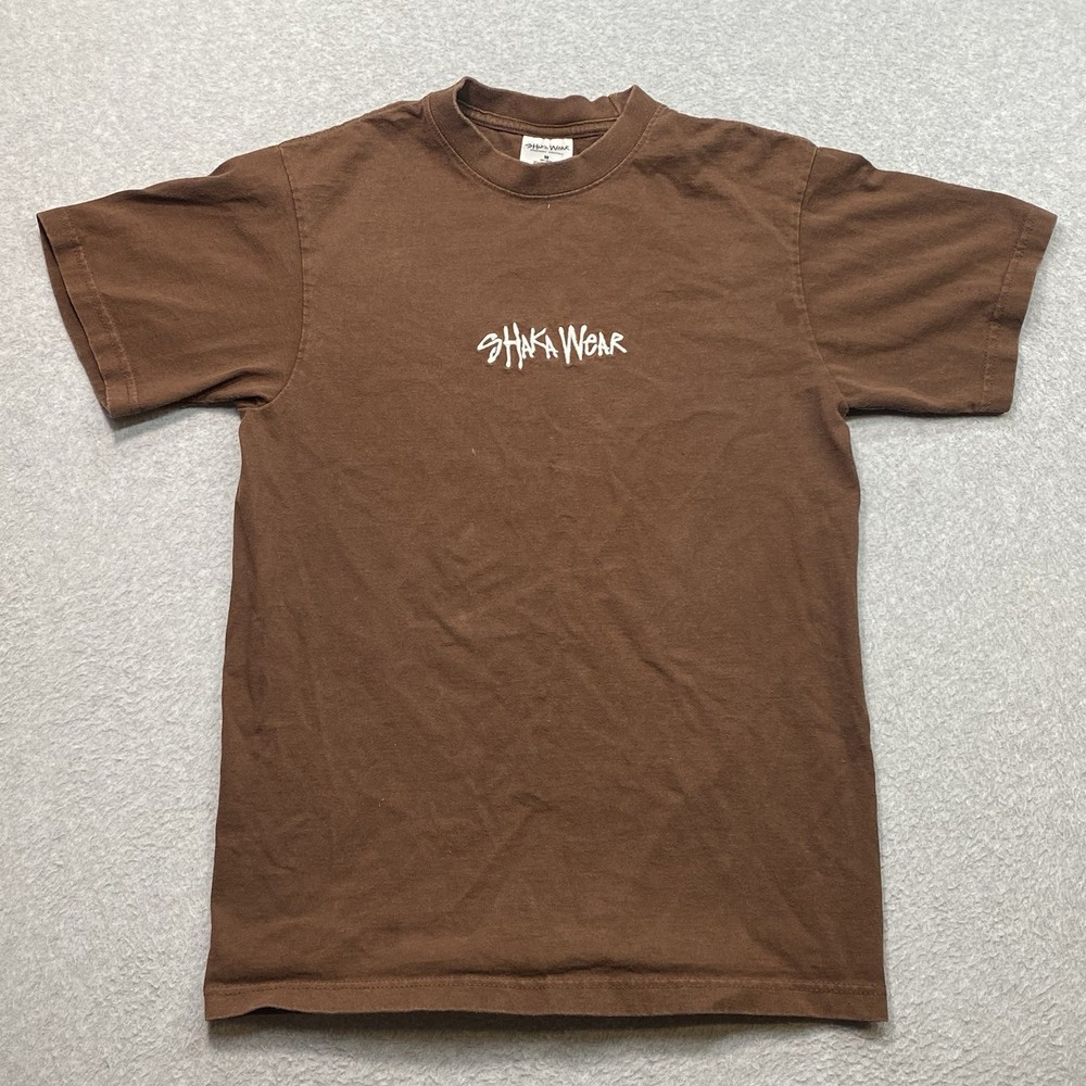 Shaka Wear Super Max Heavyweight Brown T-Shirt Size Men’s M Embroidered Logo