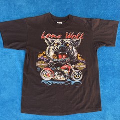 Vintage SSI 1991 Harley Davidson Lone Wolf Biker Motorcycle HD T-Shirt 0934