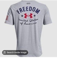 Under Armour Men UA Freedom Vintage Flag T-Shirt UA 1374094 Steel Grey 2XL NEW