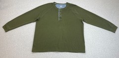 Lands End Sweatshirt Men XXL (50-52) Green Cotton Blend Stretch Pullover