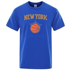 New York Basketball Streetwear Men’s Oversized Breathable Cotton T-Shirt