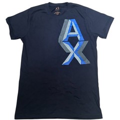 $50 ARMANI EXCHANGE Navy Blue AX-09 Short Sleeve Slim Fit Designer T-shirt NWT