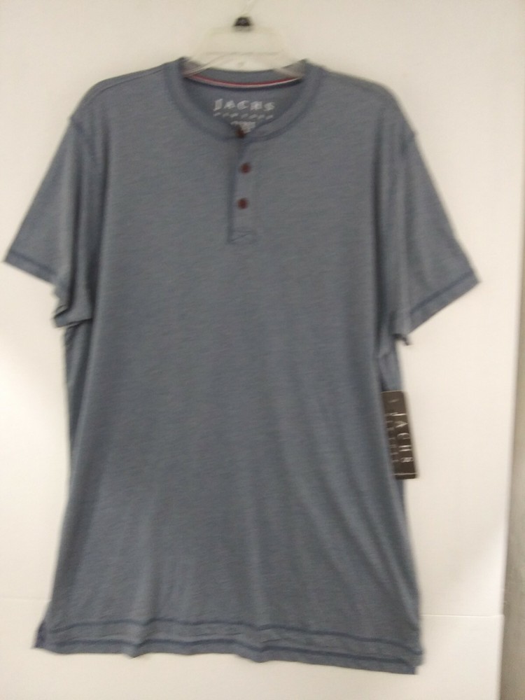 Jachs Men’s 2XL Blue Short Sleeve Henley T-shirt NWT