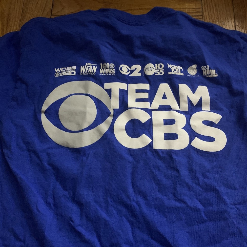 Team CBS News Blue T-Shirt Small New York 2 NYC NY TV 55 1010 Wins WLMY Channel