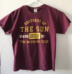Tim McGraw Washington DC 2012 Tour T Shirt Official Merch Large Redskins DS